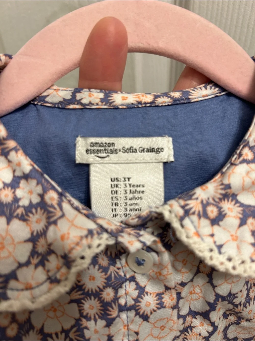 Toddler Floral Button-Front Dress with Peter Pan Collar - floral print EUC